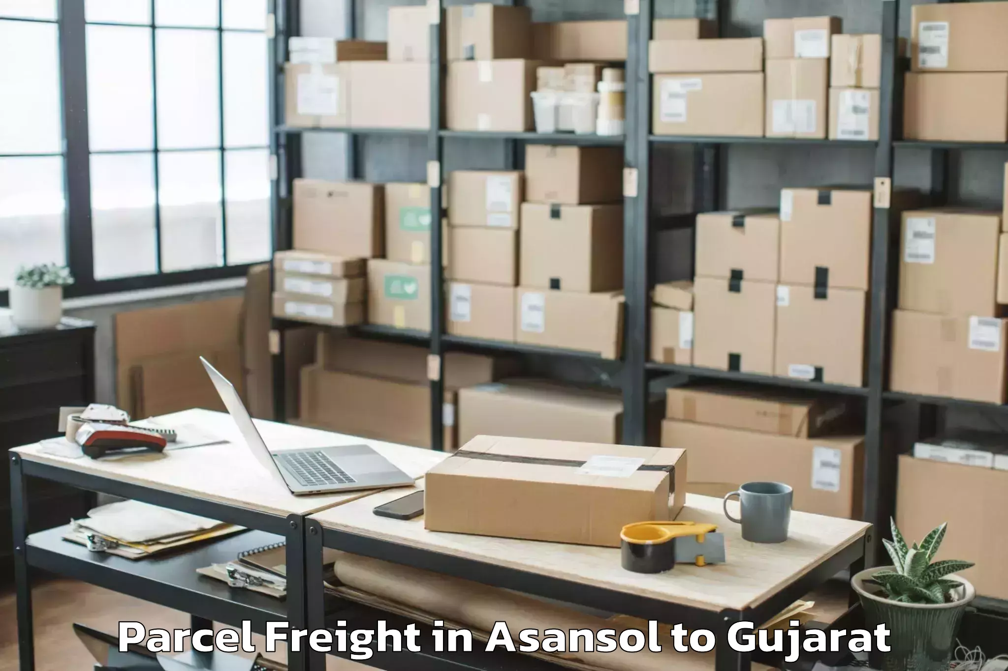 Easy Asansol to Kadodara Parcel Freight Booking